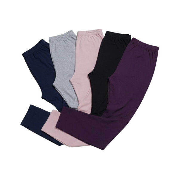 3 pcs Women's Basic Solid Color Cotton Full Length Leggings