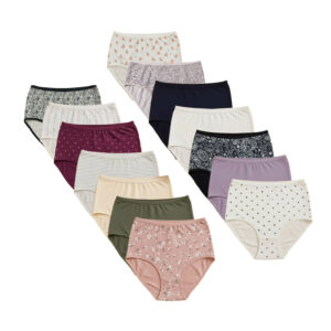 Pack of 10 Womens Assorted High Waisted Full Back Cover Cotton Panties